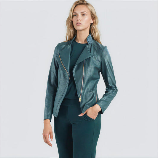 Clara Sunwoo Signature - Liquid Leather™ Signature Jacket - Hunter Green