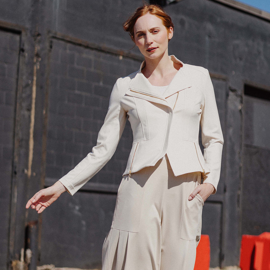 Clara Sunwoo Everyday - Liquid Leather™ Signature Jacket - Ivory