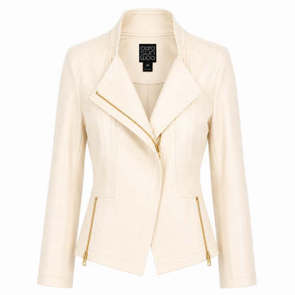 Clara Sunwoo Everyday - Liquid Leather™ Signature Jacket - Ivory