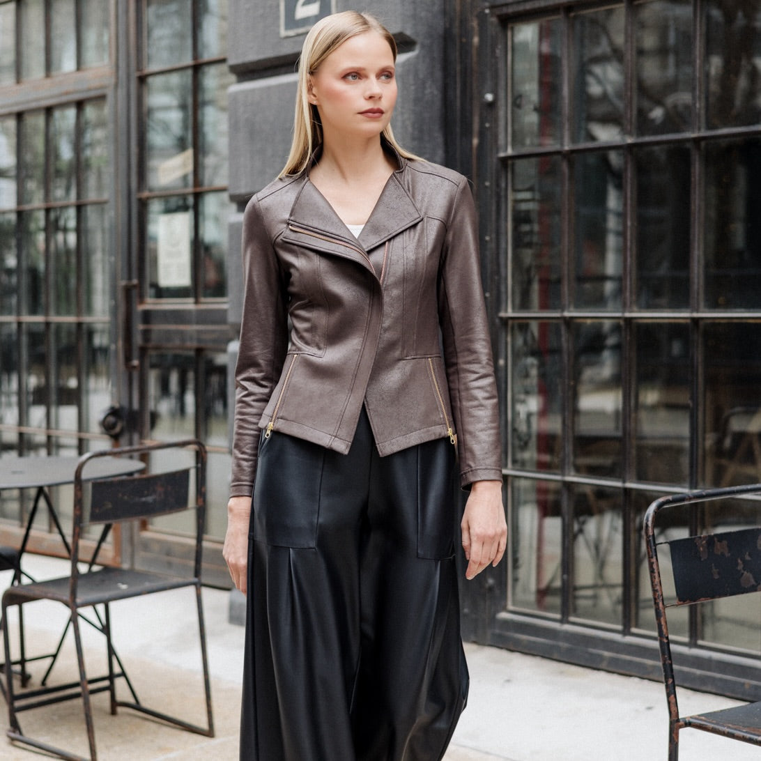Clara Sunwoo Quality - Liquid Leather™ Signature Jacket - Brown