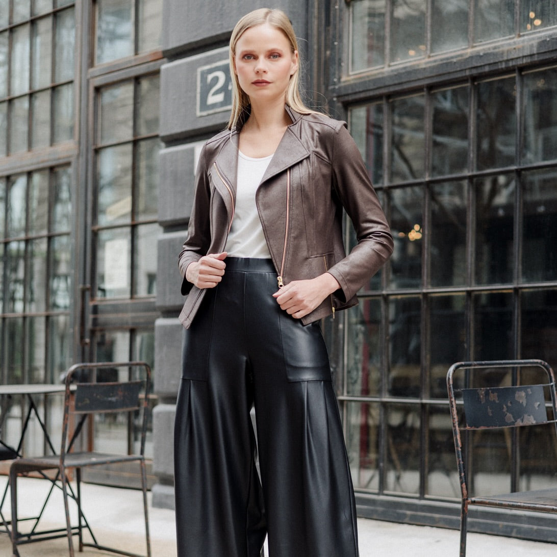 Clara Sunwoo Quality - Liquid Leather™ Signature Jacket - Brown