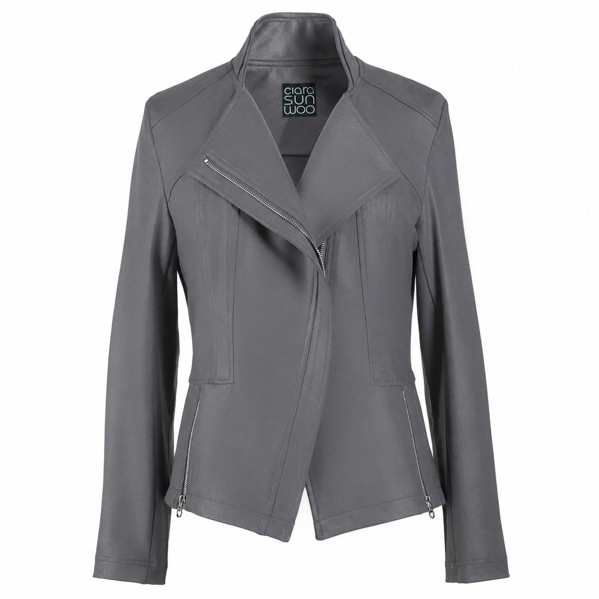 Clara Sunwoo Special Offer - Liquid Leather™ Signature Jacket - Charcoal - Limited Sizes