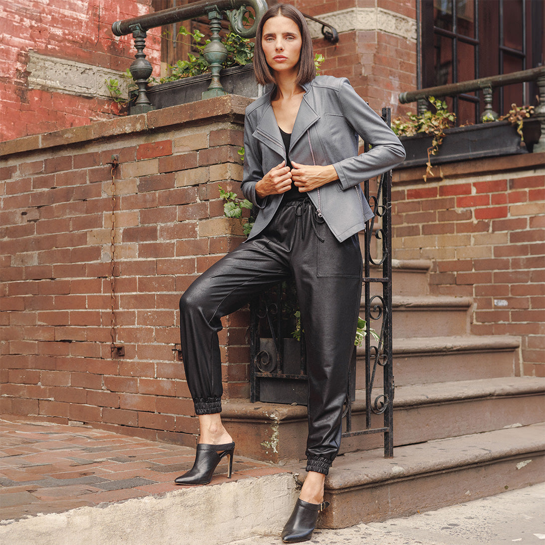 Clara Sunwoo Special Offer - Liquid Leather™ Signature Jacket - Charcoal - Limited Sizes