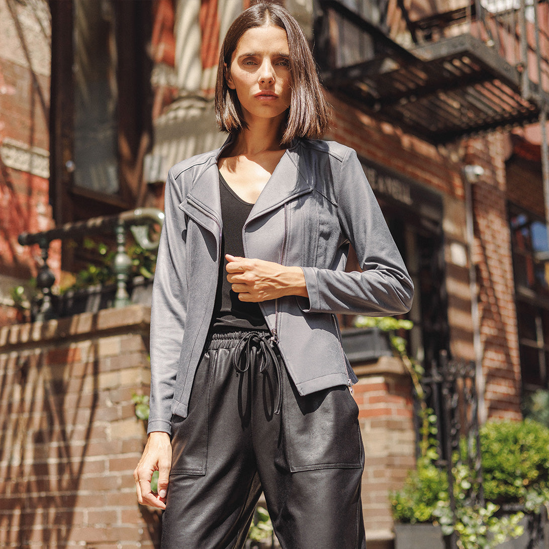 Clara Sunwoo Special Offer - Liquid Leather™ Signature Jacket - Charcoal - Limited Sizes