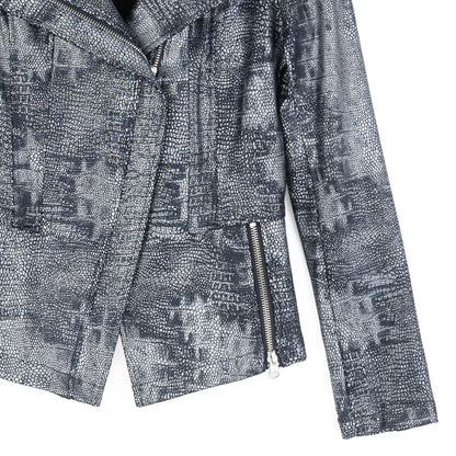 Clara Sunwoo Everyday - Metallic Liquid Leather™ Textured Signature Jacket - Gunmetal Silver