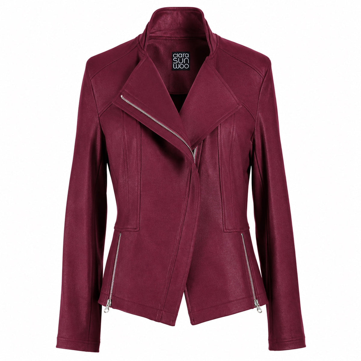 Clara Sunwoo Great Value - Liquid Leather™ Signature Jacket - Merlot