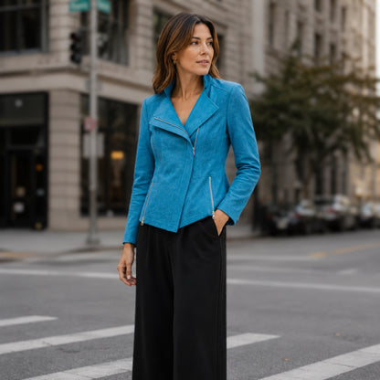 Clara Sunwoo Featured - Liquid Leather™ Signature Jacket - Teal