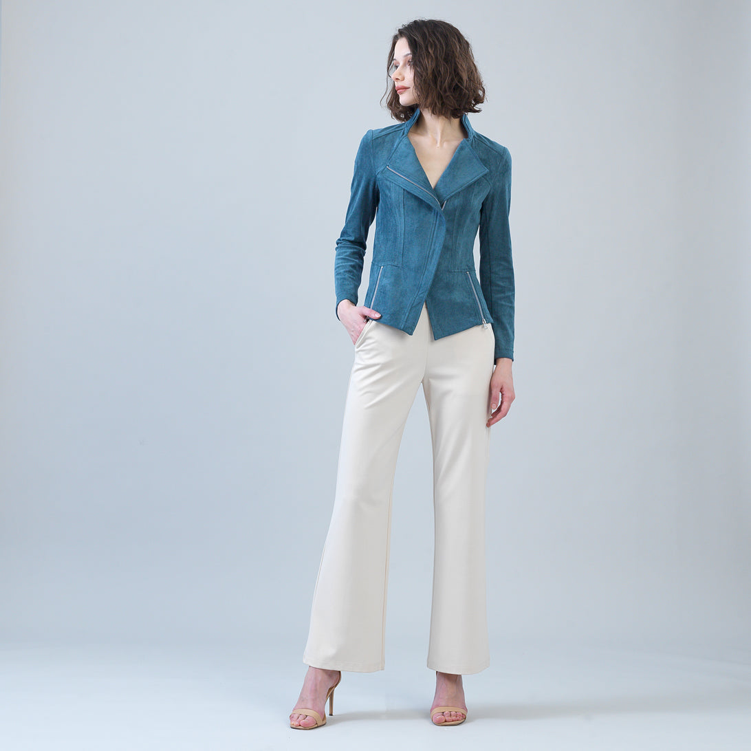 Clara Sunwoo Customer Favorite - Soft Suede - Signature Jacket - Blue Moss