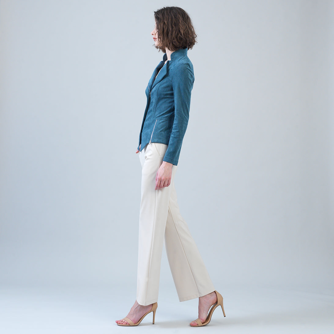 Clara Sunwoo Customer Favorite - Soft Suede - Signature Jacket - Blue Moss