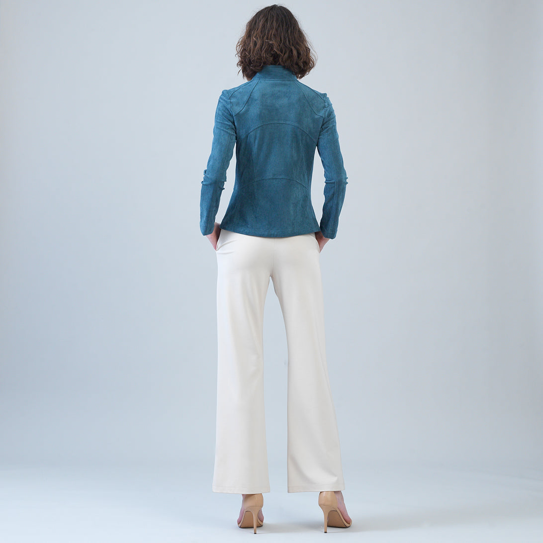 Clara Sunwoo Customer Favorite - Soft Suede - Signature Jacket - Blue Moss
