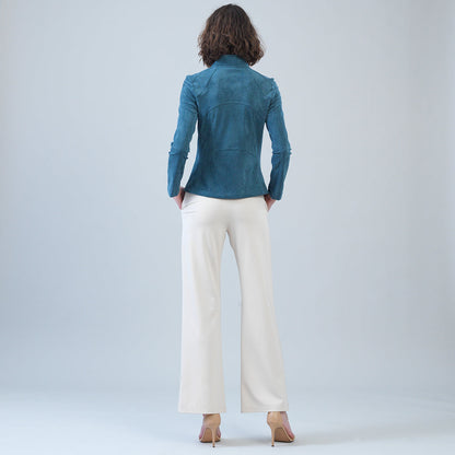Clara Sunwoo Customer Favorite - Soft Suede - Signature Jacket - Blue Moss