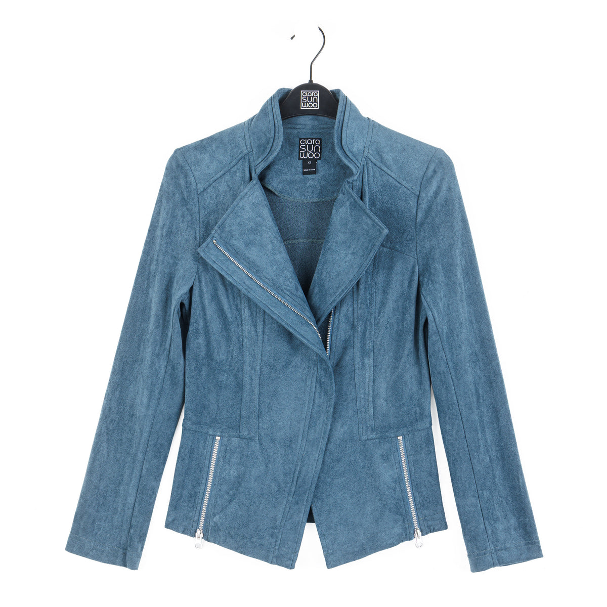 Clara Sunwoo Customer Favorite - Soft Suede - Signature Jacket - Blue Moss