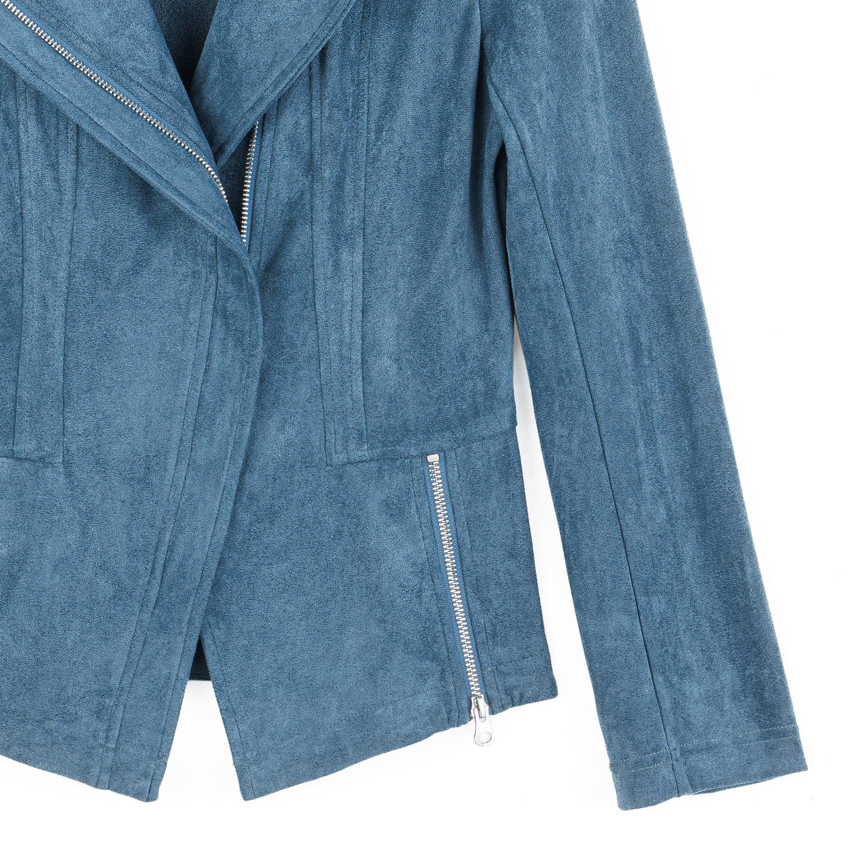 Clara Sunwoo Customer Favorite - Soft Suede - Signature Jacket - Blue Moss