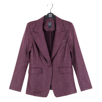 Clara Sunwoo Essential - Liquid Leather™ Signature Pocket Blazer - Plum