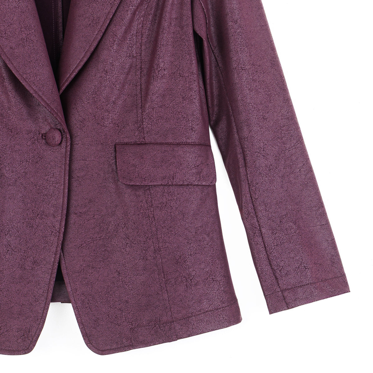 Clara Sunwoo Essential - Liquid Leather™ Signature Pocket Blazer - Plum