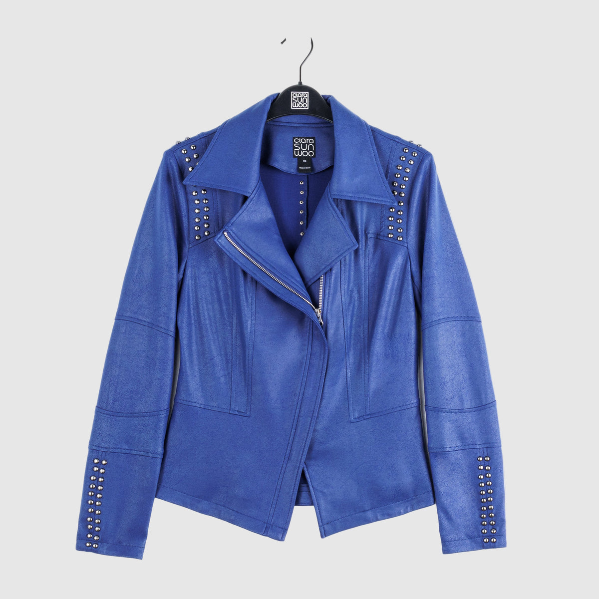 Clara Sunwoo Special Offer - Liquid Leather™ Studded Jacket - Cobalt - Final Sale
