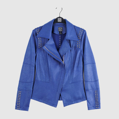 Clara Sunwoo Special Offer - Liquid Leather™ Studded Jacket - Cobalt - Final Sale