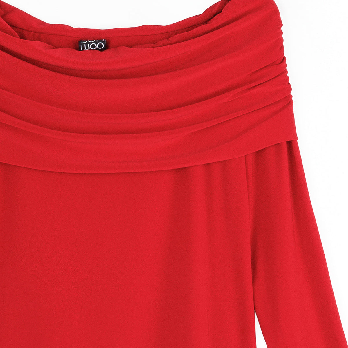 Clara Sunwoo Essential - Ruched Off-Shoulder Top - Red - Final Sale
