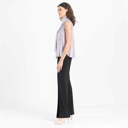 Clara Sunwoo Classic - Glitter Foil - Mock Neck-Tie Detail Top - Pink - Final Sale!