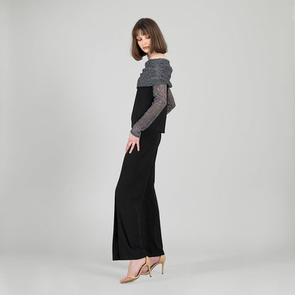 Clara Sunwoo Great Value - Sheer Shimmer - Ruched Off-Shoulder Top - Silver - Final Sale