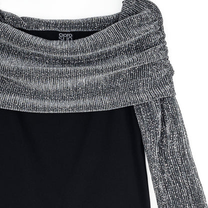 Clara Sunwoo Great Value - Sheer Shimmer - Ruched Off-Shoulder Top - Silver - Final Sale