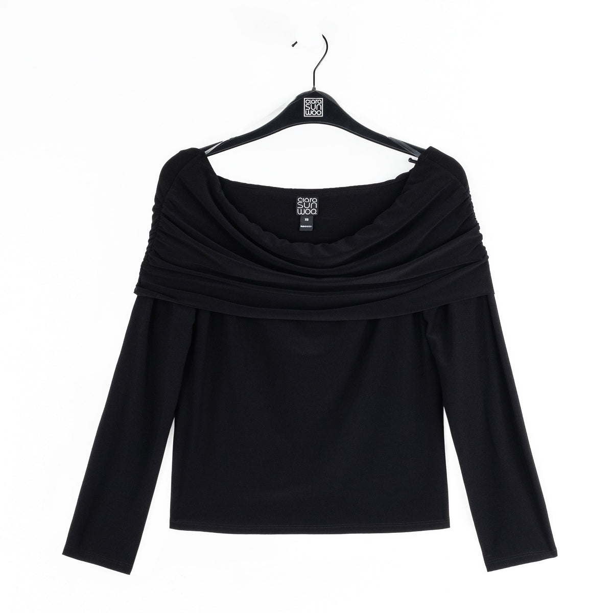 Clara Sunwoo Deals - Ruched Off-Shoulder Top - Black - Final Sale