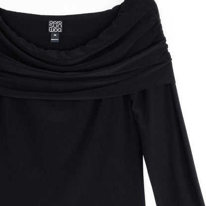 Clara Sunwoo Deals - Ruched Off-Shoulder Top - Black - Final Sale