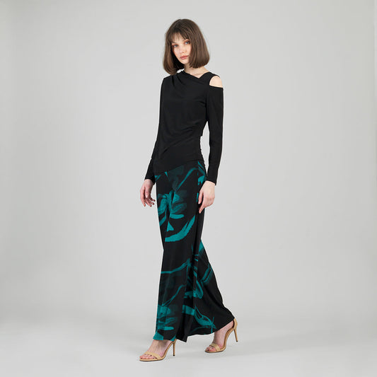 Clara Sunwoo Best Seller - Angular Neck Open Shoulder Top - Black