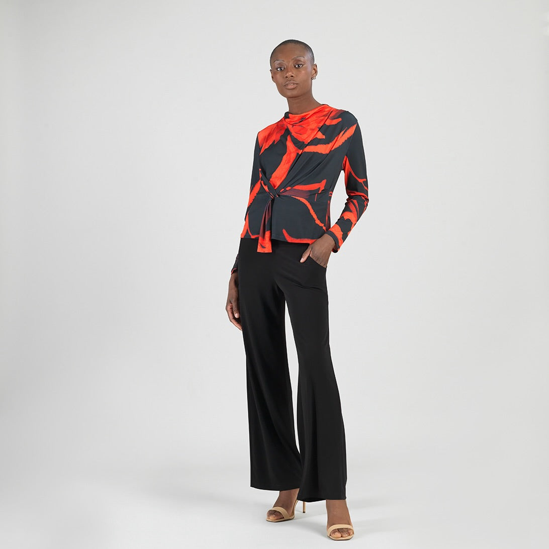 Clara Sunwoo Trending - Long Sleeve Loop Front Top - Floral Eclipse - Final Sale