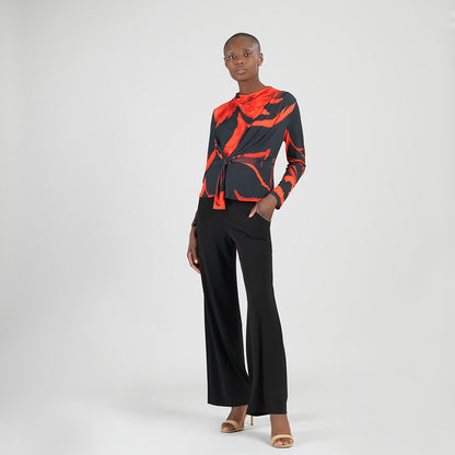 Clara Sunwoo Trending - Long Sleeve Loop Front Top - Floral Eclipse - Final Sale