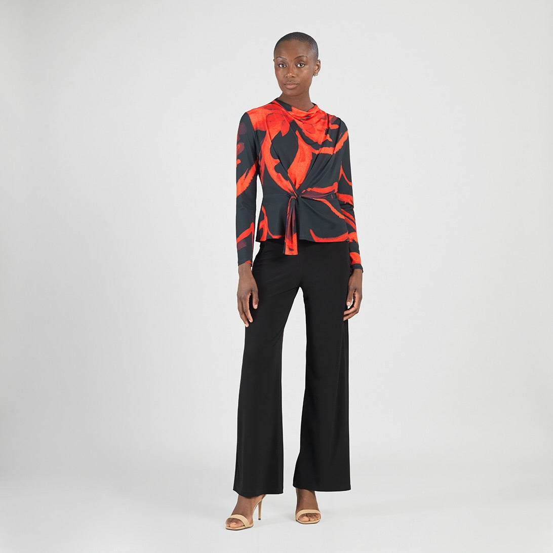 Clara Sunwoo Trending - Long Sleeve Loop Front Top - Floral Eclipse - Final Sale
