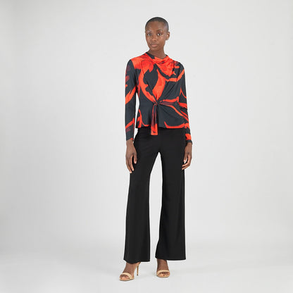 Clara Sunwoo Trending - Long Sleeve Loop Front Top - Floral Eclipse - Final Sale