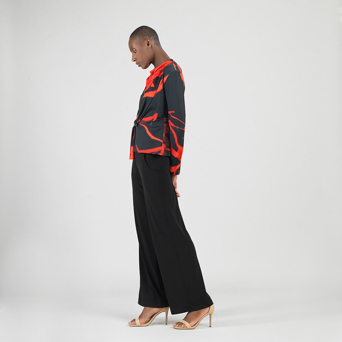 Clara Sunwoo Trending - Long Sleeve Loop Front Top - Floral Eclipse - Final Sale
