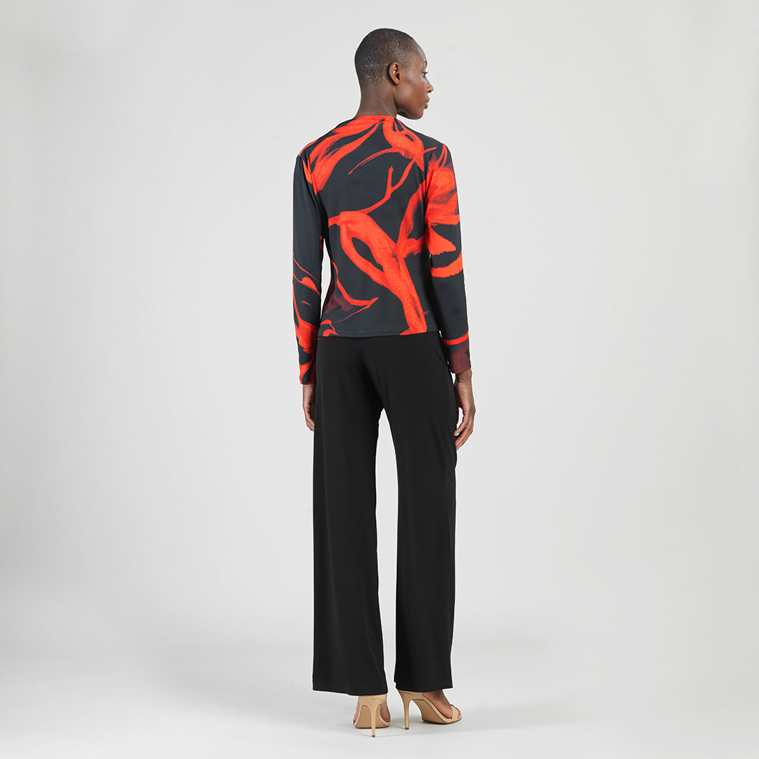 Clara Sunwoo Trending - Long Sleeve Loop Front Top - Floral Eclipse - Final Sale