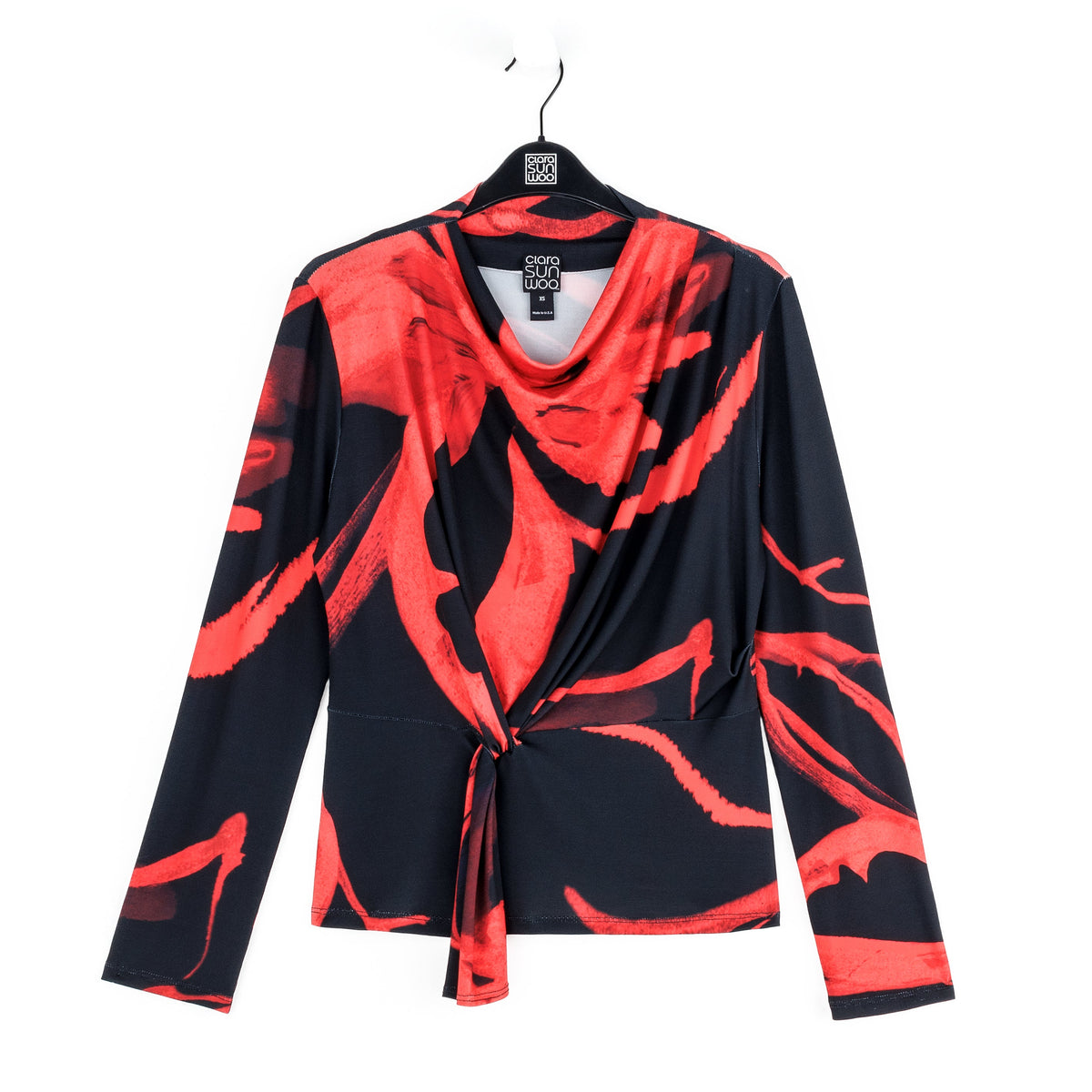 Clara Sunwoo Trending - Long Sleeve Loop Front Top - Floral Eclipse - Final Sale