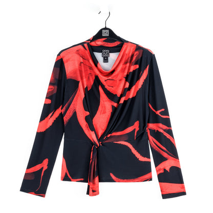 Clara Sunwoo Trending - Long Sleeve Loop Front Top - Floral Eclipse - Final Sale