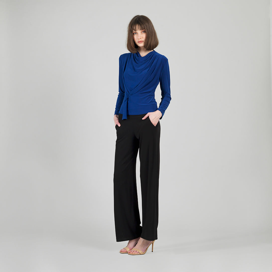 Clara Sunwoo Classic - Long Sleeve Loop Front Top - Cobalt - Final Sale