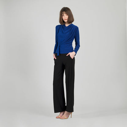 Clara Sunwoo Classic - Long Sleeve Loop Front Top - Cobalt - Final Sale