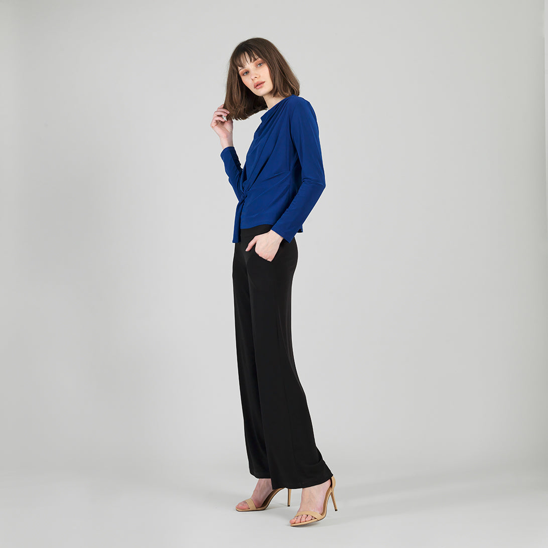 Clara Sunwoo Classic - Long Sleeve Loop Front Top - Cobalt - Final Sale