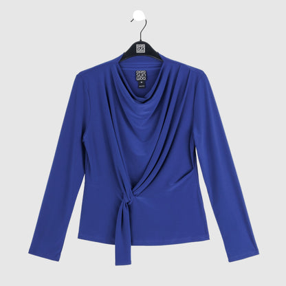 Clara Sunwoo Classic - Long Sleeve Loop Front Top - Cobalt - Final Sale