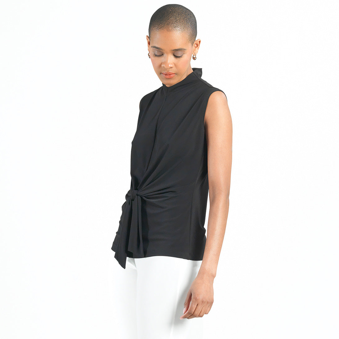 Clara Sunwoo Special Offer - Sleeveless Center Front Tie Top - Black - Final Sale!