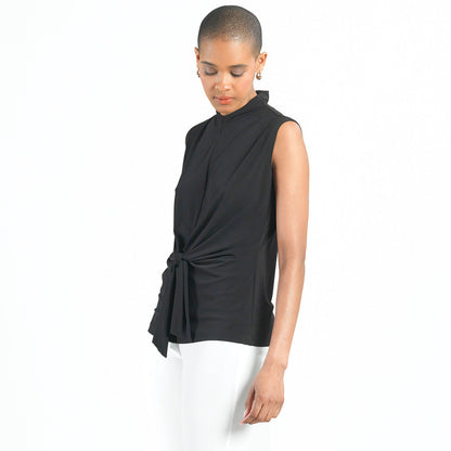 Clara Sunwoo Special Offer - Sleeveless Center Front Tie Top - Black - Final Sale!