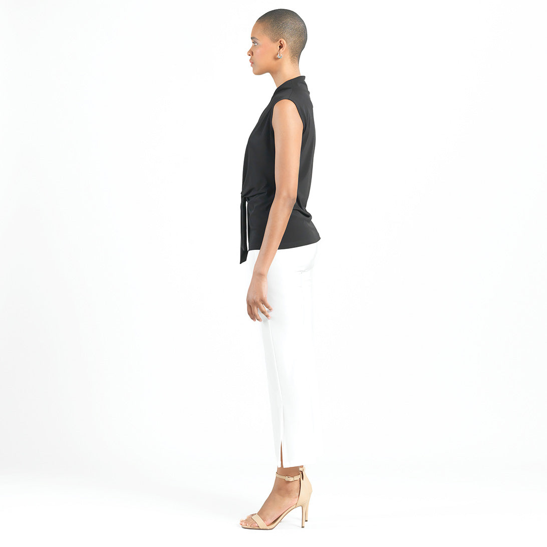 Clara Sunwoo Special Offer - Sleeveless Center Front Tie Top - Black - Final Sale!