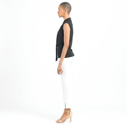 Clara Sunwoo Special Offer - Sleeveless Center Front Tie Top - Black - Final Sale!