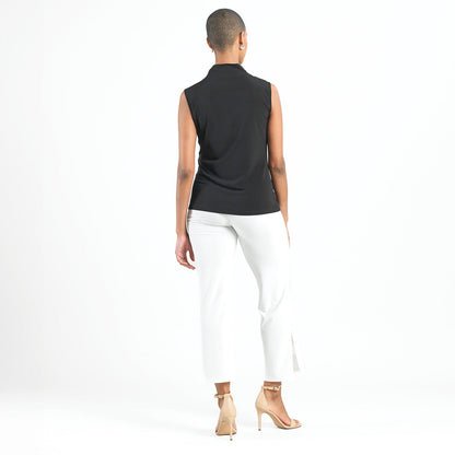 Clara Sunwoo Special Offer - Sleeveless Center Front Tie Top - Black - Final Sale!