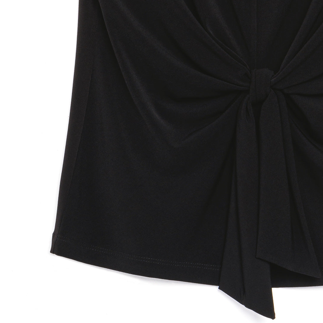 Clara Sunwoo Special Offer - Sleeveless Center Front Tie Top - Black - Final Sale!