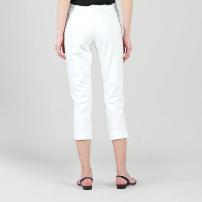 Clara Sunwoo Quality - Rayon-Ponte Knit - Pull-On Pocket Capri - White - Final Sale