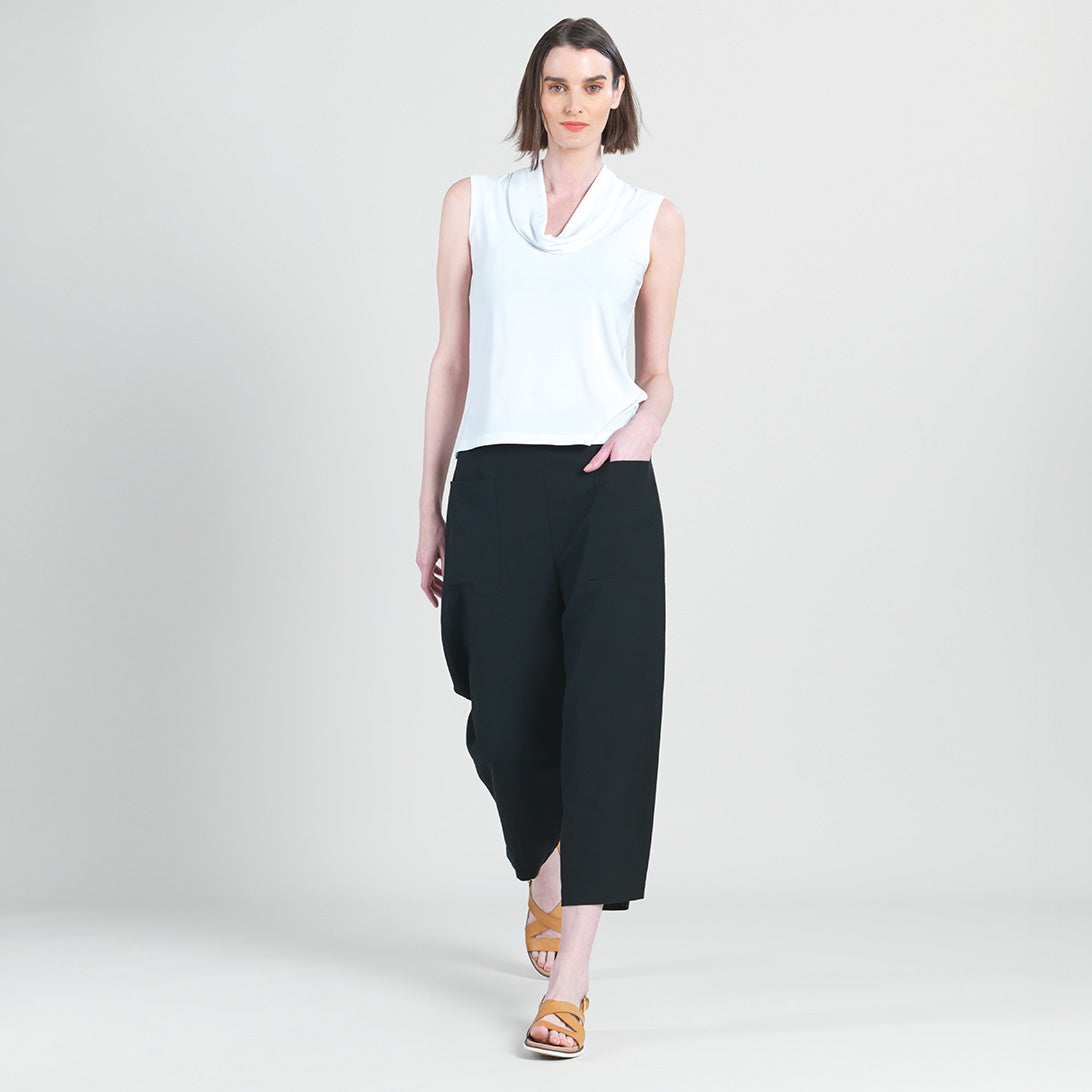 Clara Sunwoo Top Pick - Sleeveless Draped Cowl Neck Top - White - Final Sale