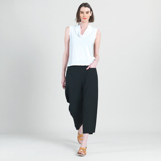 Clara Sunwoo Top Pick - Sleeveless Draped Cowl Neck Top - White - Final Sale