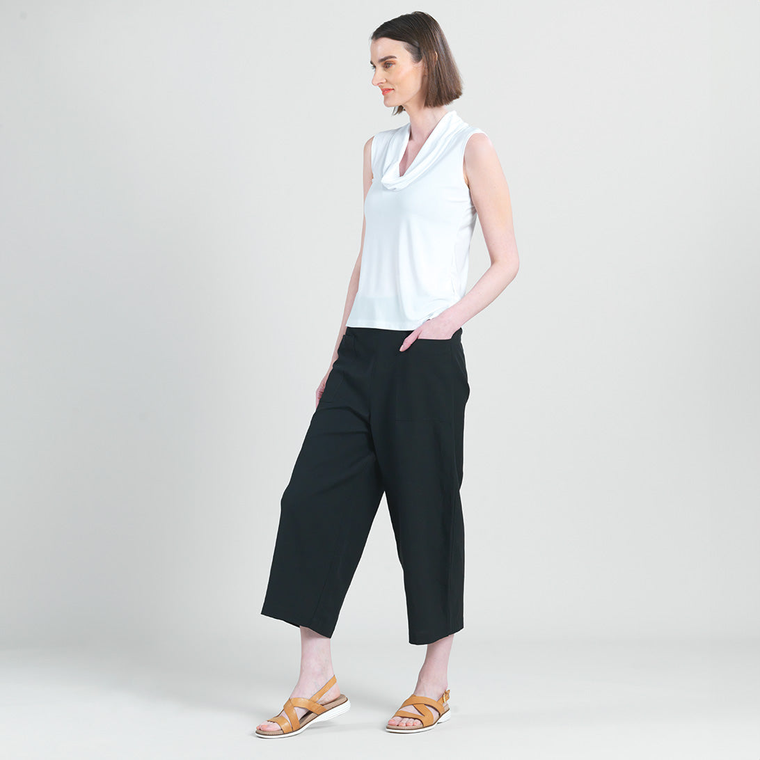 Clara Sunwoo Top Pick - Sleeveless Draped Cowl Neck Top - White - Final Sale